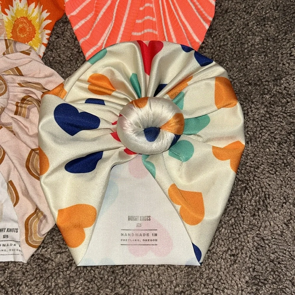 Bunny Knots size small 6-12m baby turban hats bundle!!